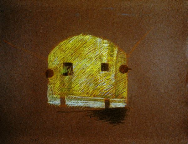 View Towards Street of the Knights, Rhodes, 1995, pastel, 19x25". by Michael Newberry