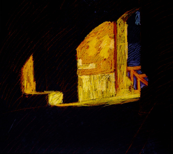Rhodes Gate in Sunlight, 1995, pastel, 19x25". by Michael Newberry