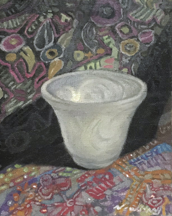 Newberry, Frosted Glass Bowl, 2017, oil on linen, 10x8" by Michael Newberry