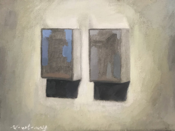 Newberry, Two Paintings, 2019, oil on panel, 9x12" by Michael Newberry