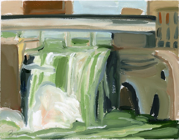 High Falls with Cave by Phyllis Bryce Ely