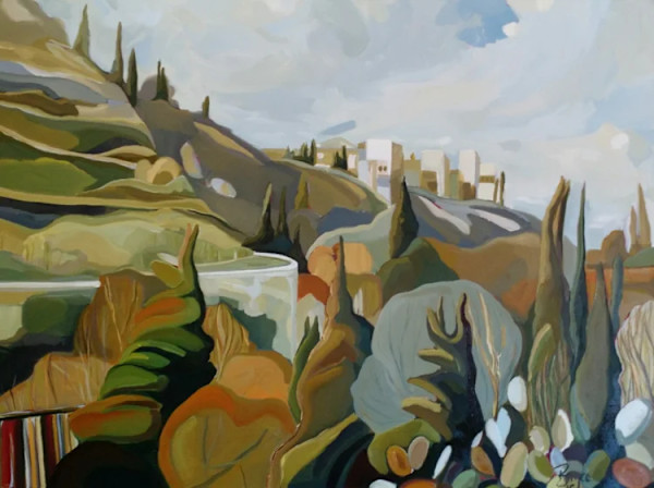 Albaicin Hillside with Alhambra by Phyllis Bryce Ely