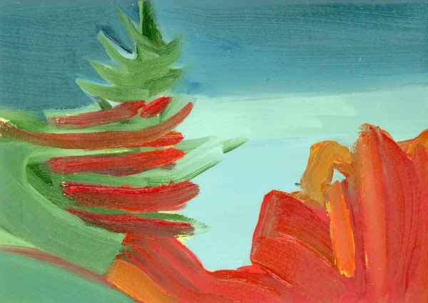 Bully Hill, Red Tree by Phyllis Bryce Ely