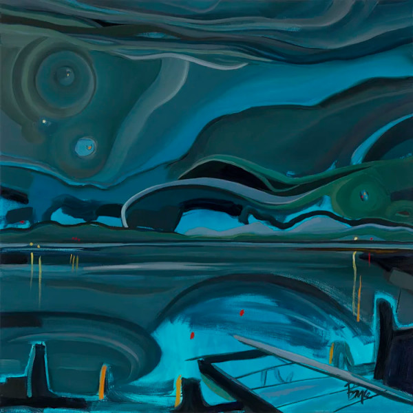 Keuka Night with Dock by Phyllis Bryce Ely