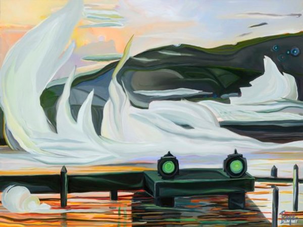 KEUKA MIST WITH LANTERNS by Phyllis Bryce Ely
