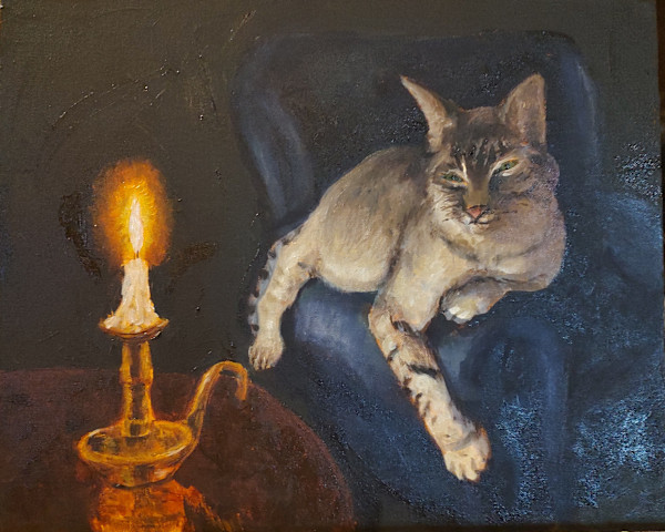 Cat and Candle by David L Boucher