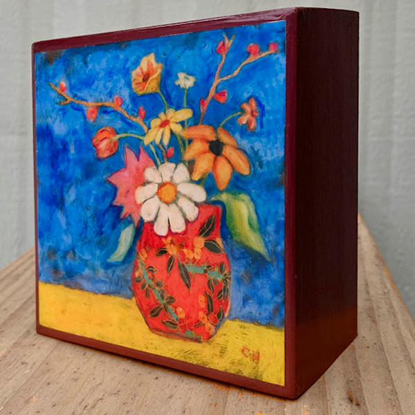 A Colorful Bunch_Art Block 4x4x1.5/8" by Carolyn Holman, Image 2.