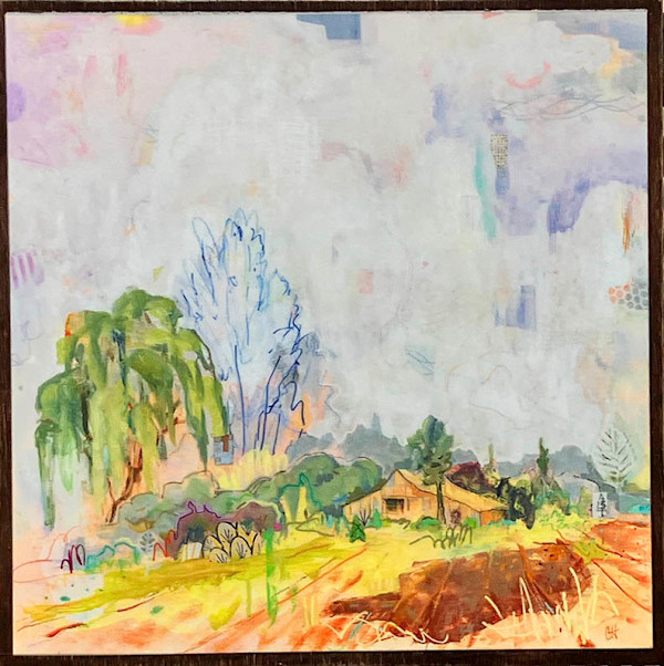 Finding Quiet_Art Block 5x5x5/8" by Carolyn Holman, Image 1.
