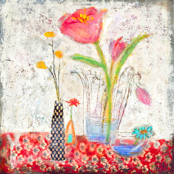 Flower Medley_Gicleé Print 8x8" by Carolyn Holman, Image 1.