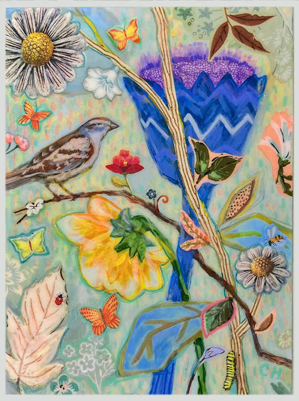 Menagerie_Art Block 6x8x1.5/8" (light blue/grey sides) by Carolyn Holman, Image 1.
