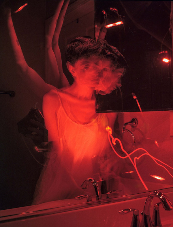 Self portrait with Hawk by Indie Courtney