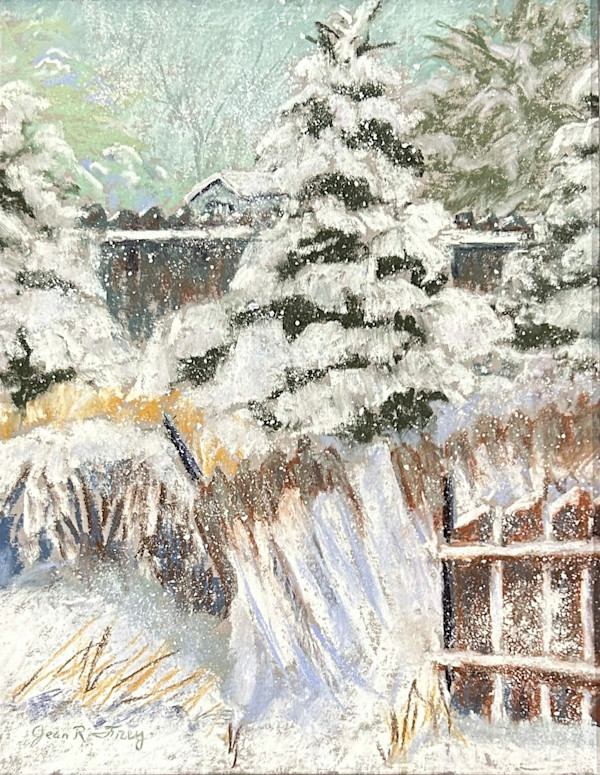 Snow Felled Fence by Jean R Frey