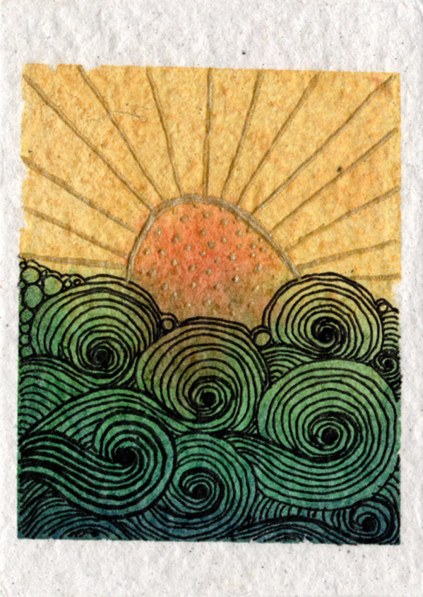 Summer Sunburst Tiny Art by Jenny Mahan