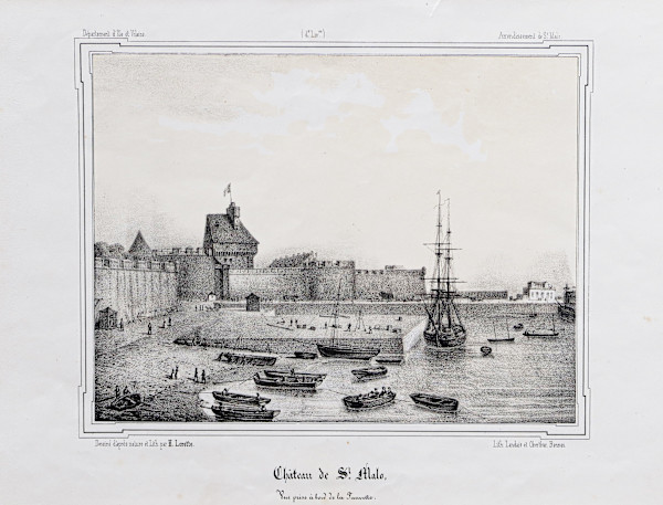 Château de Saint-Malo - vue prise à bord de la Fauvette by Hyacinthe Lorette