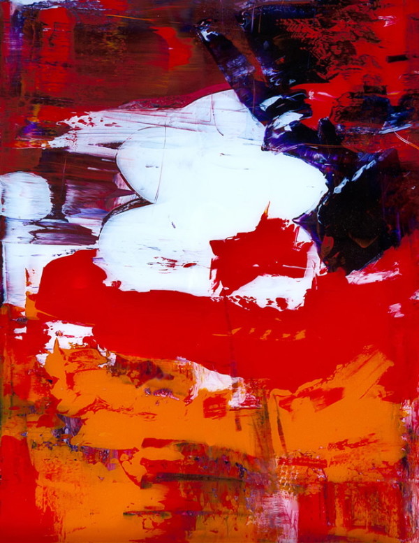 Red Orange Abstract by Sue Ennis