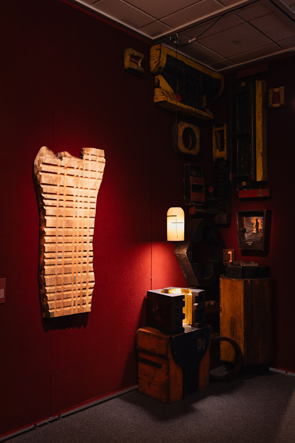 Gold and Oak Wall Sculpture by Patterns of Meaning