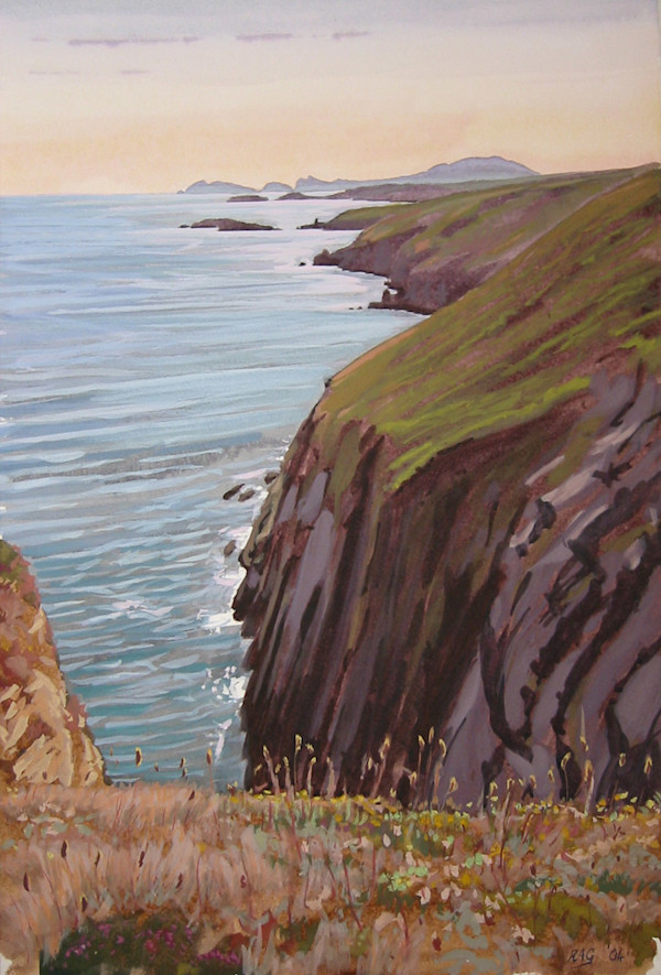 Morfa Common (gouache) by RAG Davies