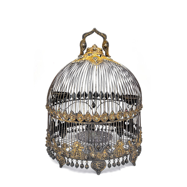 Gilt Silver Bird Cage