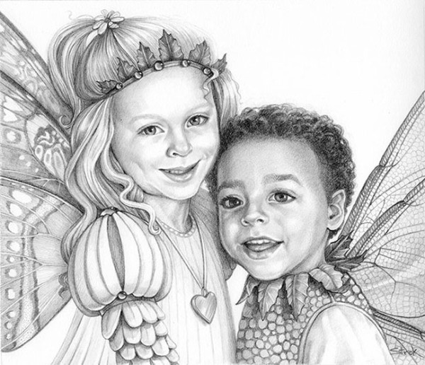 Magical Portrait of Gracie and Noah by Susan Helen Strok