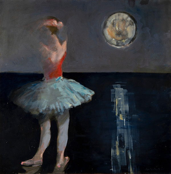 Deux gars l'admirent, 80 cm x 80 cm by de Miollis