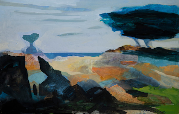 La visiteuse, huile sur toile 100 cm x 65 cm by de Miollis