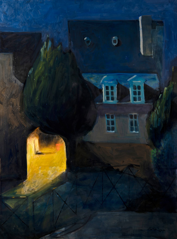 Visite nocturne (Avranches), 97 cm x 130 cm by de Miollis