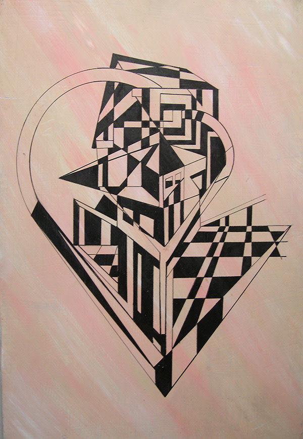 Home in my Heart (Original Oil and Ink Painting on Wood by Amy Ione) by Amy Ione