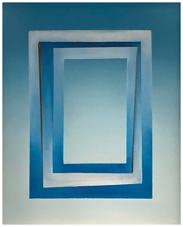 Perceptual Study: Rectangular Abstraction in Blue, White, and Red by Amy Ione