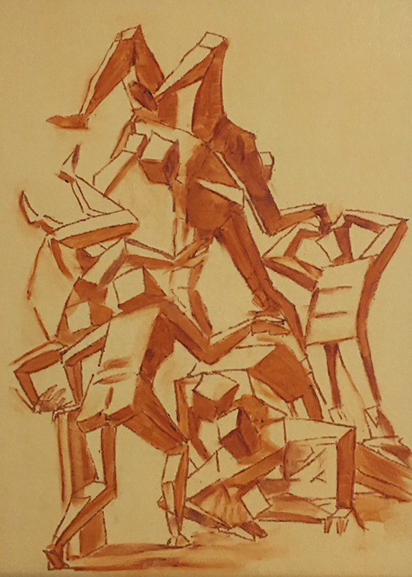 Cubist Figures (Homage to Luca Cambiaso) by Amy Ione