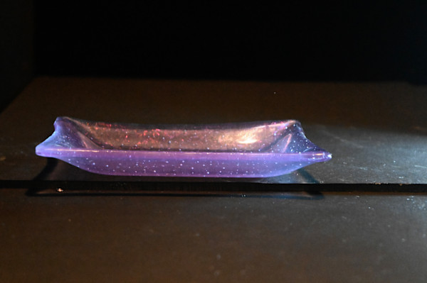 Purple irid soap dish by Susan Mason