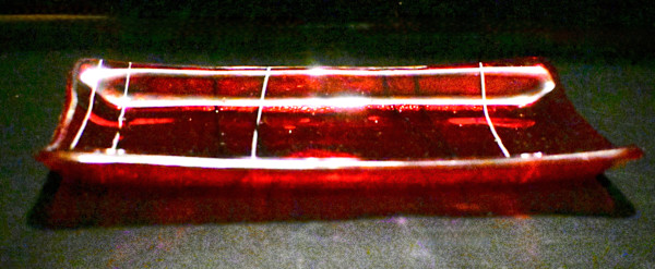 Garnet red channel dish by Susan Mason