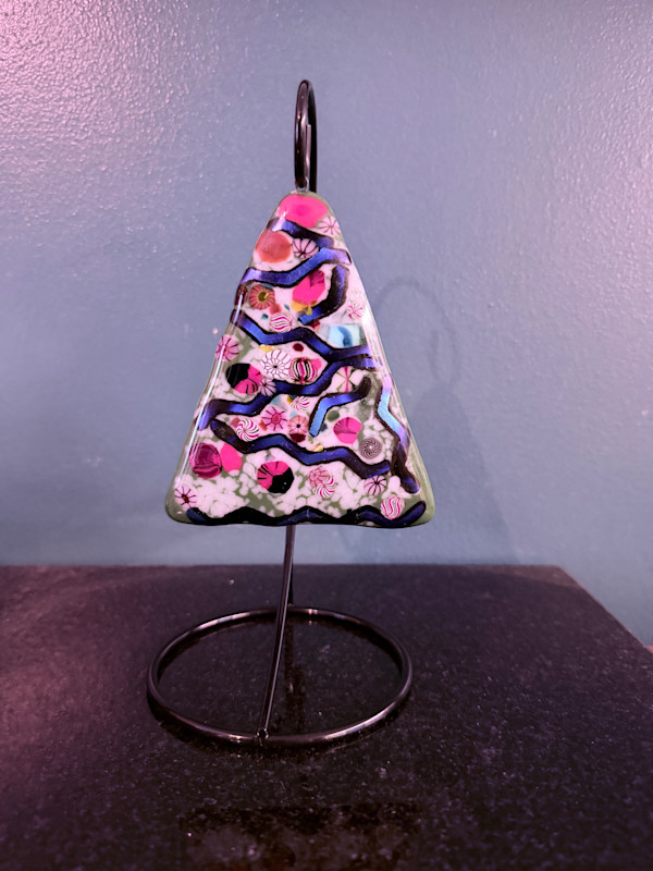 Fused glass Christmas Tree ornament 3 by Susan Mason