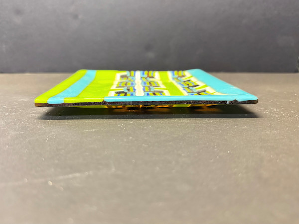 Small fused glass pattern bar plate by Susan Mason