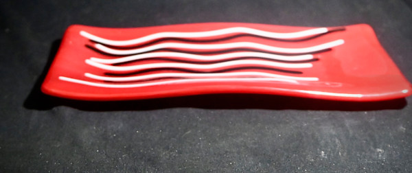 Red wave sushi plate by Susan Mason