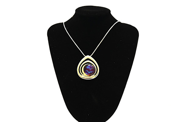 Fused Glass Cosmic Elegance Galaxy Necklace by Susan Mason, Image 1.