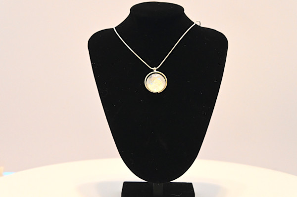 Fused Dichroic Glass Opalite Glow Necklace by Susan Mason, Image 1.