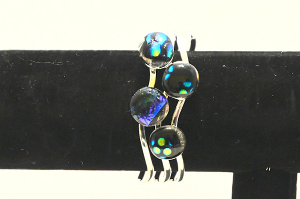 Fused Dichroic Glass Luminous Elegance Multi-Stone Bracelet by Susan Mason, Image 1.