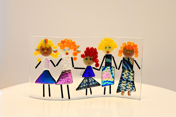 Stronger Together Fused Glass Display Art by Susan Mason, Image 1.