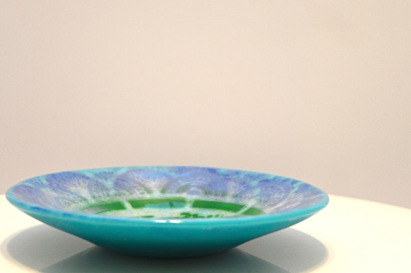 Fused Glass Ocean Serenity Plate by Susan Mason, Image 1.