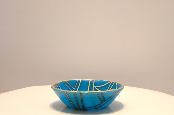 Fused Glass Turquoise Artistry Bowl by Susan Mason, Image 1.