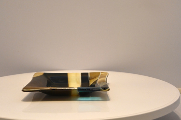 Fused Glass Handcrafted Glass Display Dish by Susan Mason, Image 1.