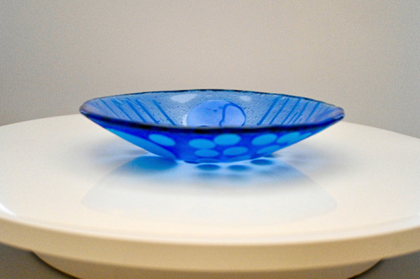 Fused Glass Elegance Blue Bowl by Susan Mason, Image 1.