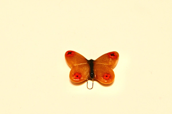 Fused Glass Whimsical Butterfly Ornament/Sun catcher by Susan Mason, Image 1.