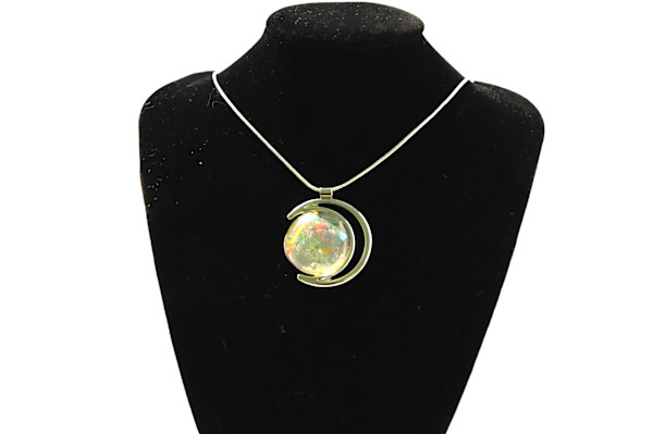 Listings Edit listing Fused Glass Enchanted Globe Pendant Necklace by Susan Mason, Image 1.