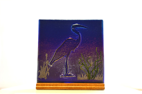 Fused Glass Midnight at the Pod by Susan Mason, Image 1.