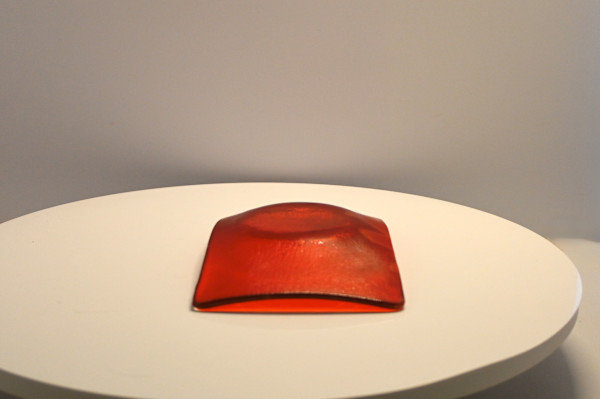 Fused Glass Elegant Red Sushi Dish by Susan Mason, Image 1.