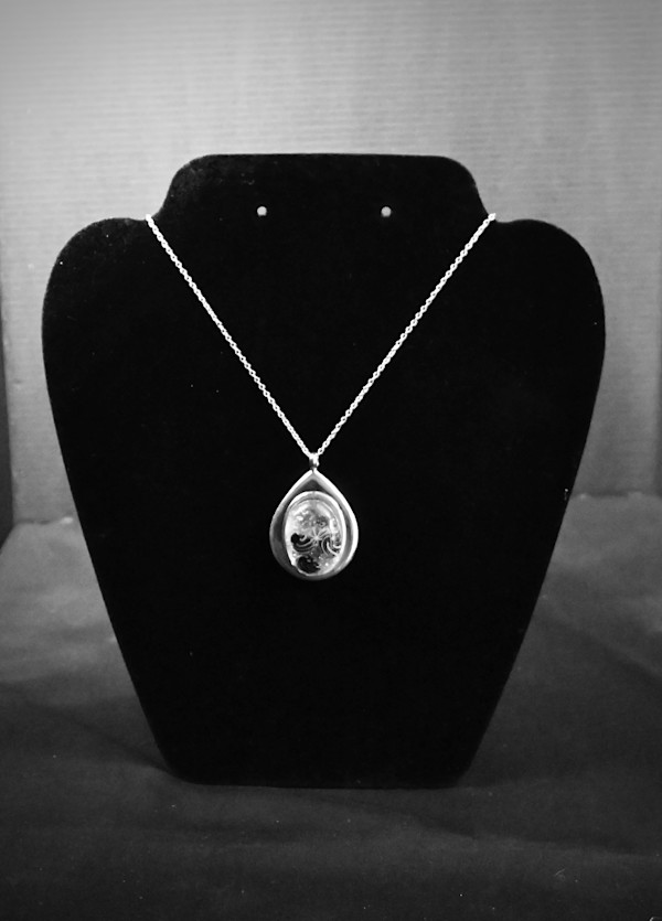 Silver dichroic pendant by Susan Mason