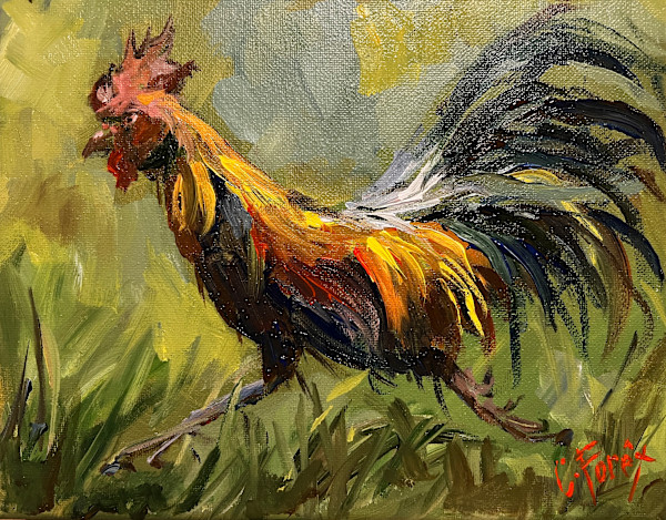 Feisty Rooster by Monte Perry