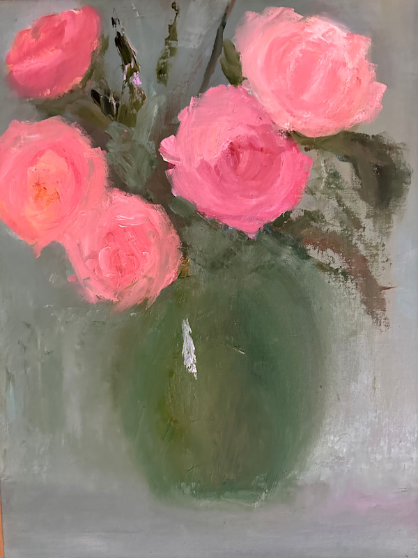 Pink Blooms in Jade Vase by Flourish Fine Art Gallery & Studio, Image 14.