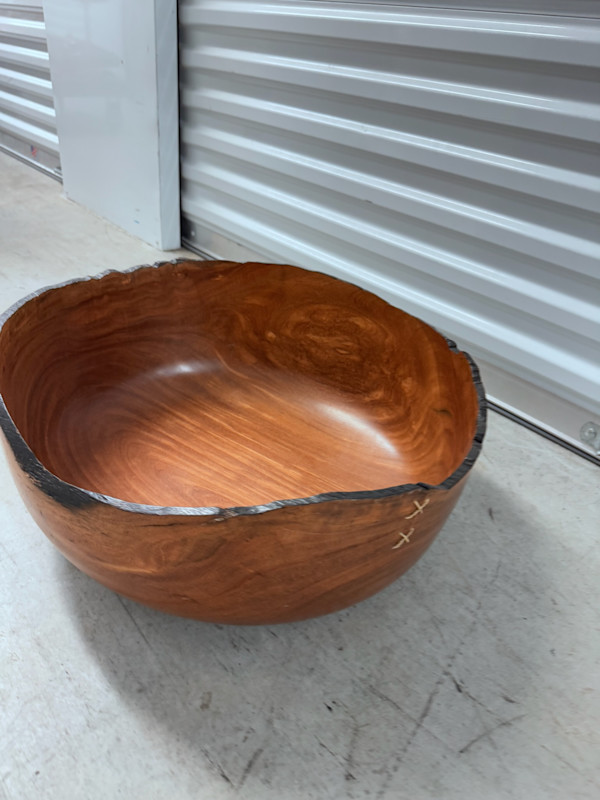 Large Brazilian Artisanal Wood  Bowl, Image 2.
